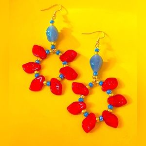 Handmade Statement Earrings made with Czech glass beads every piece is unique.